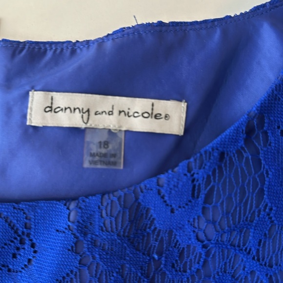 Sleeveless fit flare midi lace Blue Party cocktail Dress whimsy cottage core - Picture 10 of 11